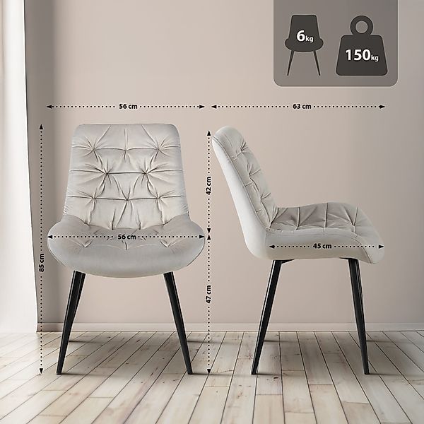 CLP Esszimmerstuhl Rossford Samt (2er Set), günstig online kaufen