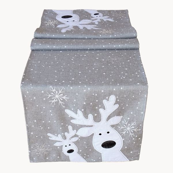 texpot Tischdecke Tischläufer Stickerei lustiger Elch günstig online kaufen