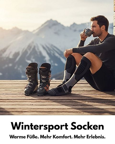 sockenkauf24 Skisocken Merino Herren 2 Paar Ski Kniestrümpfe Merinowolle (4 günstig online kaufen