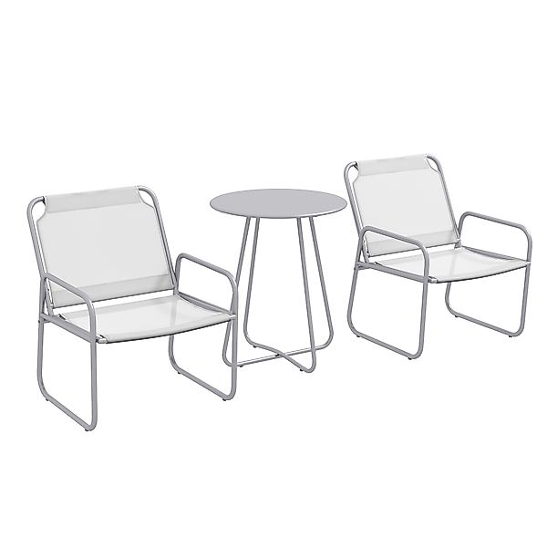 Outsunny 3tlg Bistro-Set Balkonmöbel-Set mit 1 Tisch 2 Stühlen Gartensitzgr günstig online kaufen