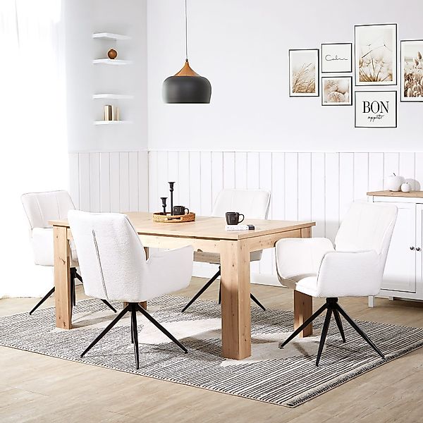 Homestyle4u Polsterstuhl mit Armlehne weicher Chenille günstig online kaufen