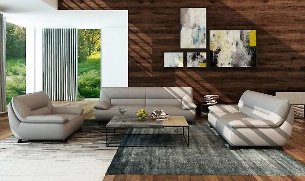 JVmoebel Sofa Leder Couch Polster Garnitur 3+2 Sitzer Couchen Sofas Garnitu günstig online kaufen