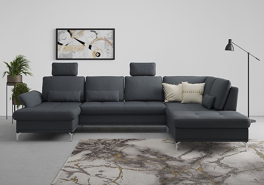 Home affaire Wohnlandschaft "Palm Beach U-Form" Federkern, mit Sitztiefenve günstig online kaufen