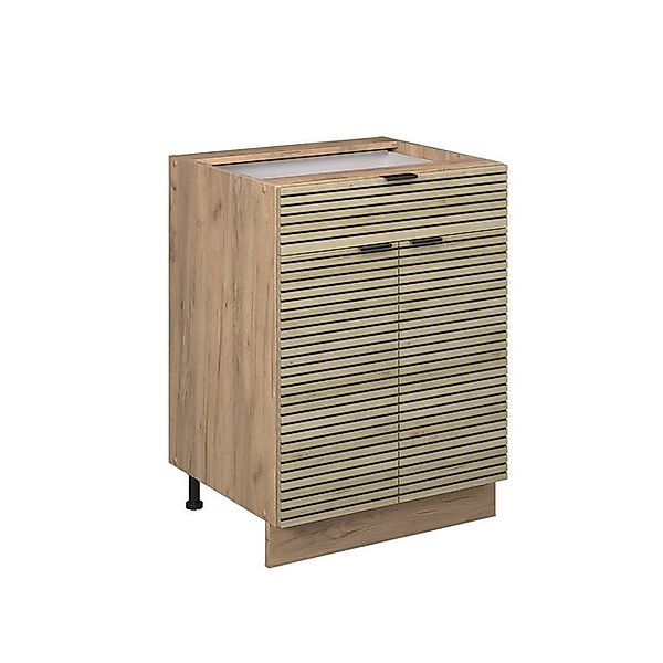 Vicco Schubunterschrank Fame-Line Eiche Paneel 60 cm mit Schublade ohne Arb günstig online kaufen