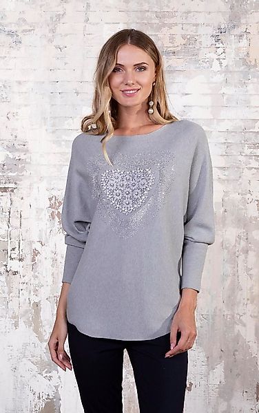 Passioni Strickpullover Pullover mit Perlen-Applikation günstig online kaufen