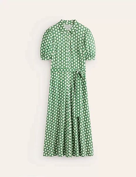Libby Hemdblusenkleid aus Jersey in Midilänge Damen Boden, Grün, Honigwabe günstig online kaufen
