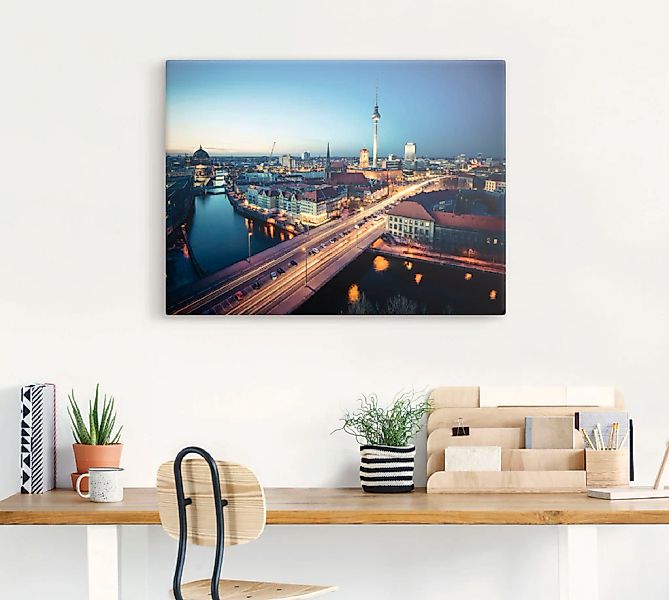 Artland Wandbild "Berlin Cityscape am Abend", Deutschland, (1 St.), als Lei günstig online kaufen