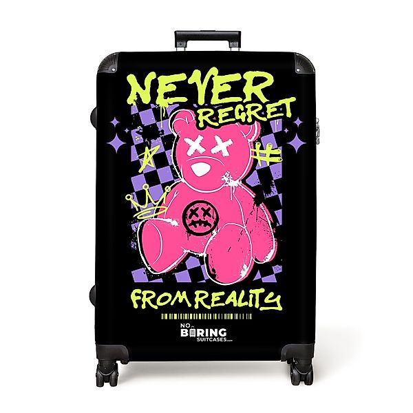 NoBoringSuitcases.com© Hartschalen-Trolley Slogan 'Never Regret' mit günstig online kaufen