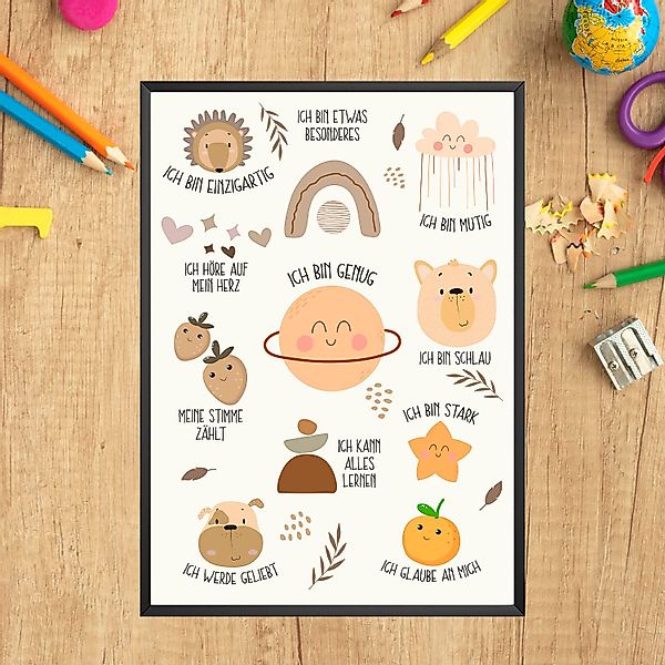 Tigerlino Poster Affirmationsposter Geschenk zum Schulanfang günstig online kaufen