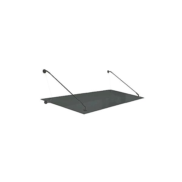 Glaszentrum Hagen STB 120x90 cm Glasvordach inkl. Halter Ral7016 Grauglas günstig online kaufen
