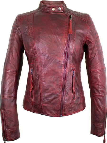 MDM Bikerjacke Damen Biker Lederjacke aus günstig online kaufen