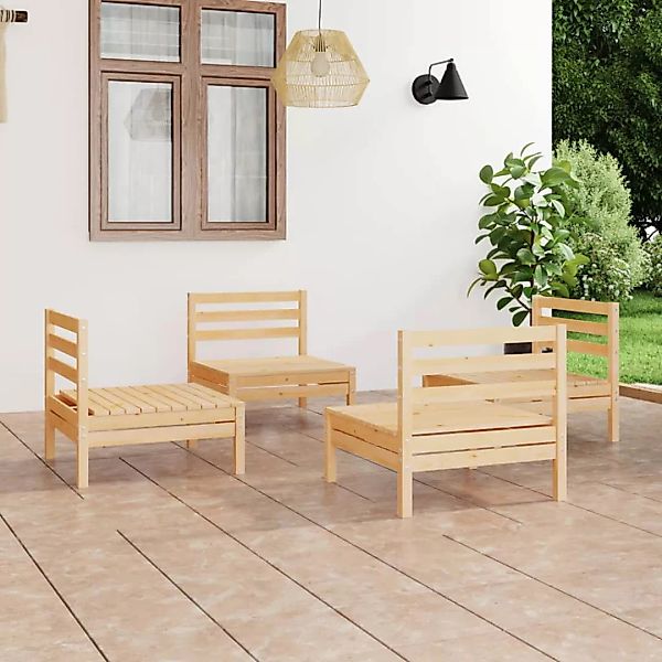 4-tlg. Garten-lounge-set Massivholz Kiefer günstig online kaufen