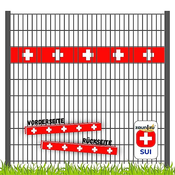 zaunzu Sichtschutz Fanartikel Schweiz für Doppelstabmatten Akzentstreifen günstig online kaufen