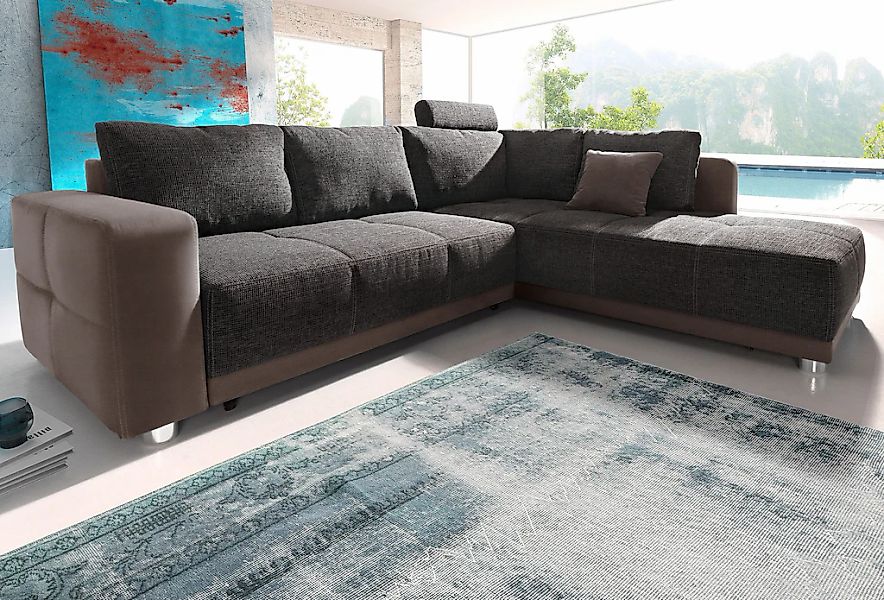 Jockenhöfer Gruppe Ecksofa "Orlando L-Form" mit Bettfunktion, Bettkasten un günstig online kaufen