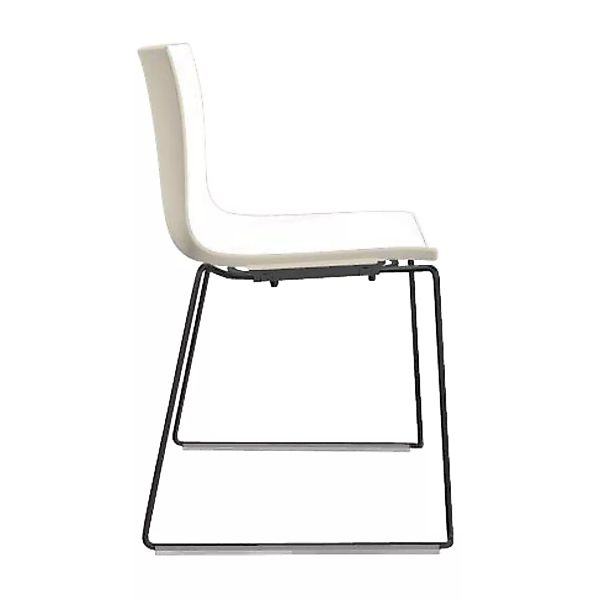 Arper - Catifa 46 0278 Stuhl zweifarbig Kufe schwarz - weiß/elfenbein/Außen günstig online kaufen