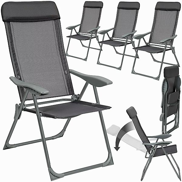 tectake Gartenstuhl 4er Set Gartenstuhl (Set, günstig online kaufen