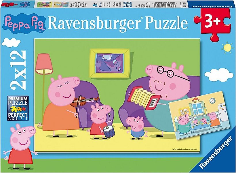 Ravensburger Puzzle Zuhause bei Peppa, 24 Puzzleteile, Made in Europe günstig online kaufen