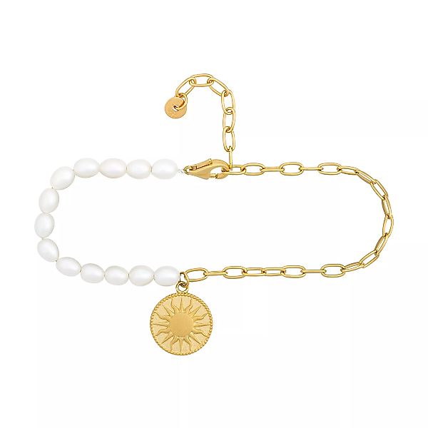 CAÏ Fußkette "925 Silber Perlen Münze vergoldet Sonne Mond" günstig online kaufen