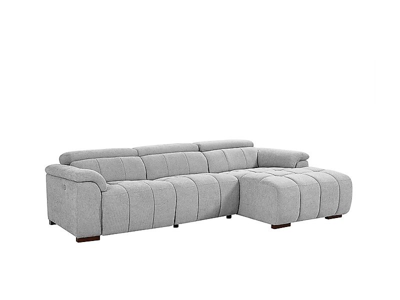 Eckrelaxsofa elektrisch - Ecke rechts - Stoff - Hellgrau - MOLPICA günstig online kaufen