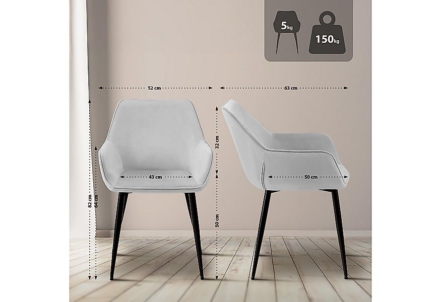 CLP Esszimmerstuhl Luena, mit Stoff- oder Samtbezug, bis 150 kg günstig online kaufen