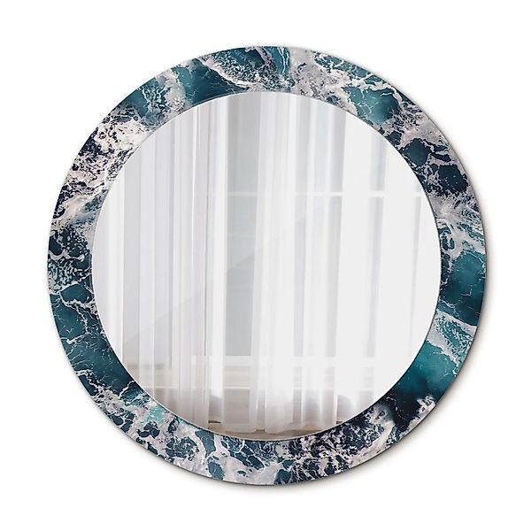 Tulup Spiegel mit Aufdruck Stürmische See 70x70 cm Runder Spiegel mit Dekor günstig online kaufen