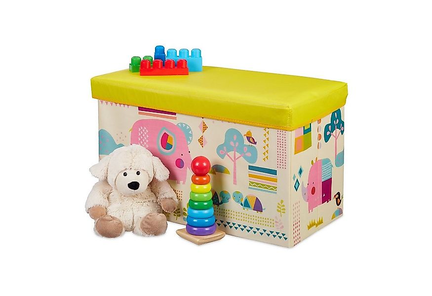 relaxdays Spielzeugtruhe Sitzbox für Kinder, Tiere günstig online kaufen