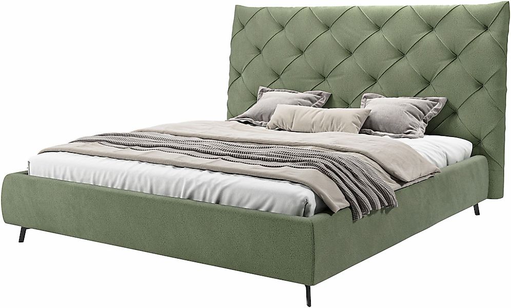 Leonique Polsterbett "Maxime, in 4 Breiten bis 200cm, auch in Leder" Kopfte günstig online kaufen