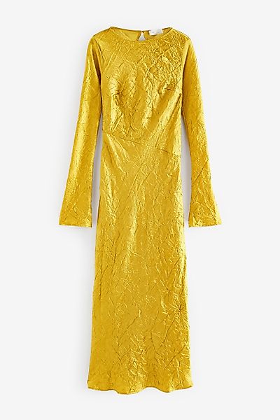 Next Maxikleid Langärmeliges Metallic-Kleid mit Bahnendesign günstig online kaufen