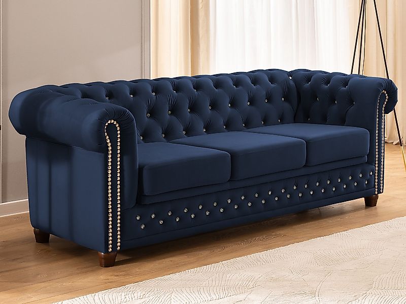 S-Style Möbel Chesterfield-Sofa 3-Sitzer mit Schlaffunktion günstig online kaufen
