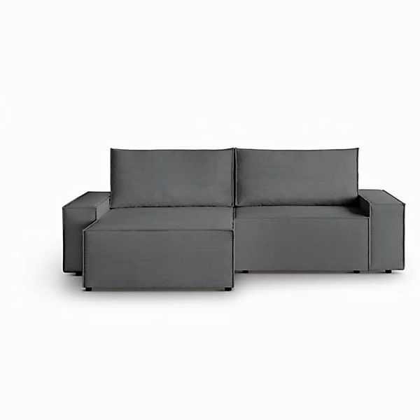 Beautysofa Ecksofa komfortable Zimmerecke San Remo mit gestreiftem Stoff, D günstig online kaufen