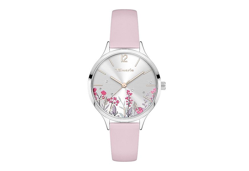 Tamaris Quarzuhr Romantic Flowers TT-0141-LQ, Armbanduhr, Damenuhr, Lederar günstig online kaufen