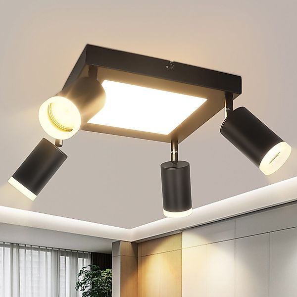 ZMH Deckenstrahler 4 Flammig Quadratisch/Rund 20W günstig online kaufen