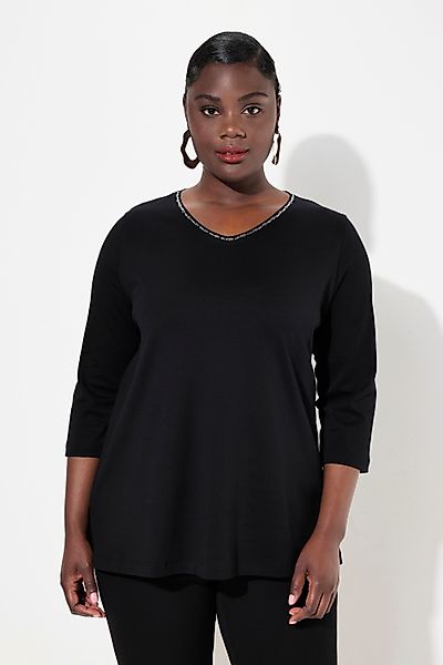 Ulla Popken T-Shirt Shirt Ziersteine A-Linie günstig online kaufen