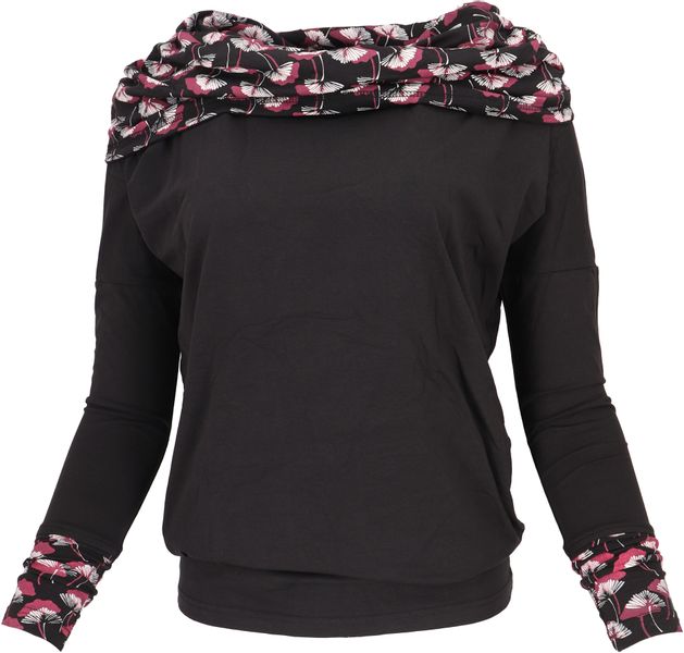 Guru-Shop Longsleeve Lockeres Longshirt aus Bio-Baumwolle, günstig online kaufen