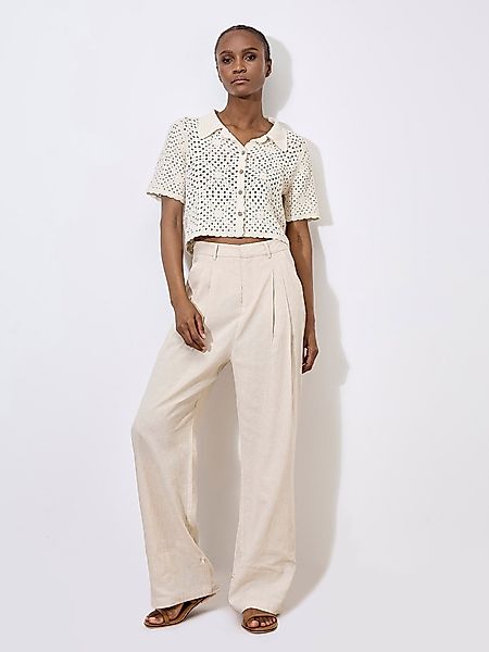 Apricot Stoffhose Plissierte Hose, mit weitem günstig online kaufen