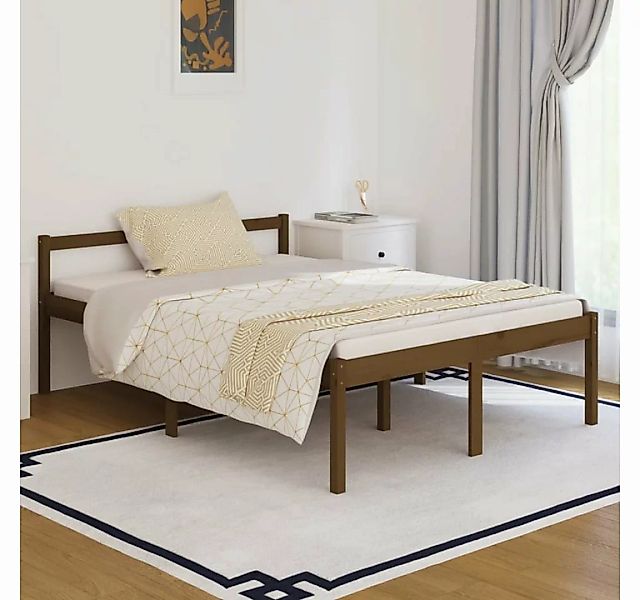 furnicato Bett Seniorenbett Honigbraun 140x190 cm Massivholz Kiefer günstig online kaufen