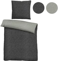 Biberna Wendebettwäsche "Hermal" 3 Stk. tlg. Flanell in Melangeoptik, Winte günstig online kaufen