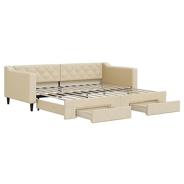 vidaXL Gästebett Gästebett Tagesbett Ausziehbar mit Schubladen Creme 90x200 günstig online kaufen