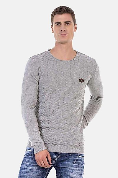 Cipo & Baxx Rundhalspullover "Pullover" 1 Stk. mit Zopfmuster, CP240 günstig online kaufen