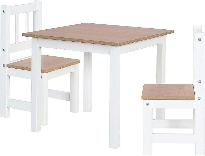 roba® Kindersitzgruppe Woody, Holzdekor/weiß, (3-tlg) günstig online kaufen