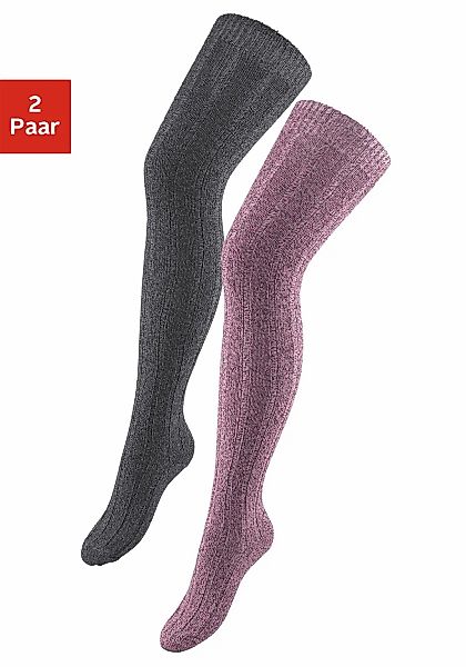 Lavana Overknees, (Packung, 2 Paar), in Melangequalität günstig online kaufen