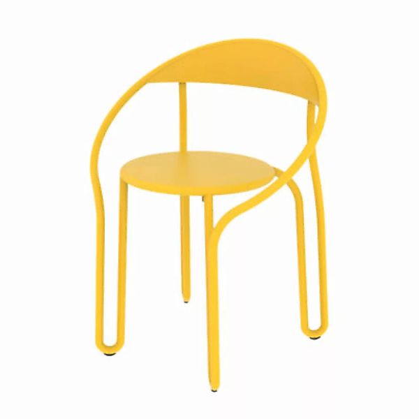 Stapelbarer Sessel Huggy Bistro Chair metall gelb / Aluminium - Maiori - Ge günstig online kaufen