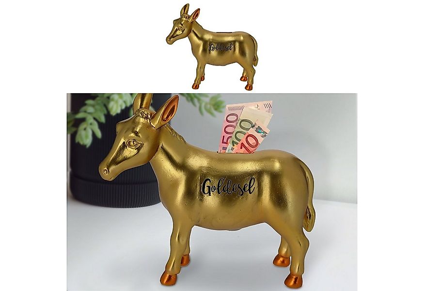 CEPEWA Spardose Spardose Goldesel 20,5x18,5x7,5cm Polyresin günstig online kaufen