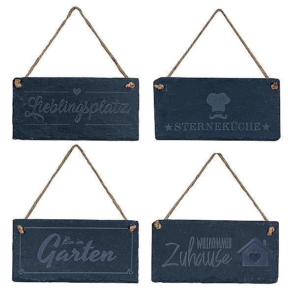 Levandeo® Memoboard, 4er Set Schiefertafel 20x10cm günstig online kaufen