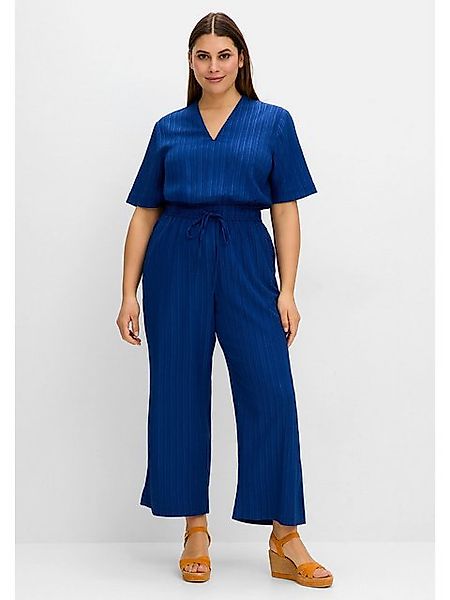 Sheego Jumpsuit Große Größen mit Bindegürtel, in Längsstruktur günstig online kaufen