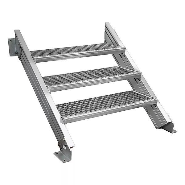 Treba Außentreppe Alaska 3 mit 3 Gitterroststufen 80 cm x 27 cm Aluminium günstig online kaufen