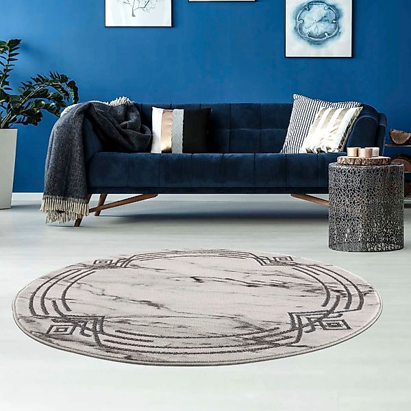 Carpet City Teppich "Noa 9297" rund 11 mm Höhe Kurzflor, Modern, Weicher Fo günstig online kaufen