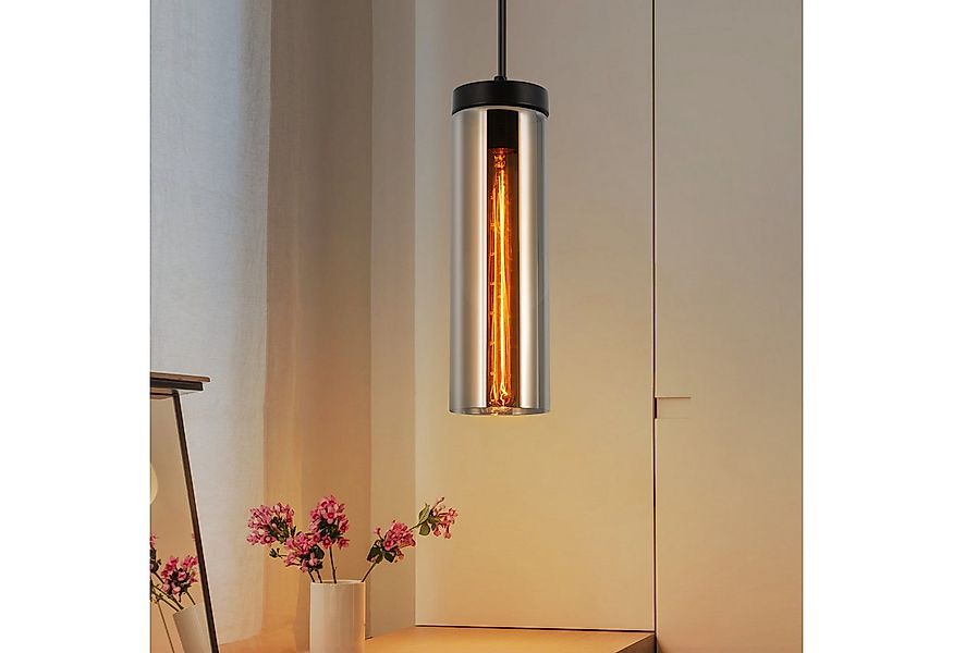 ZMH Pendelleuchte Esszimmer 1 Flammig Hängend E27 Schwarz Glas für Schlafzi günstig online kaufen