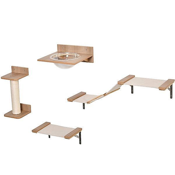 PawHut Katzen-Kletterwand Katzenkletterwand, Braun, 38x34x15 cm günstig online kaufen