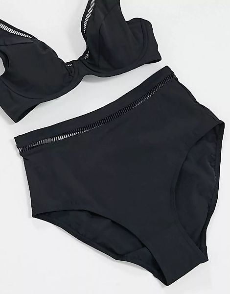Figleaves – Für die größere Brust – Hochgeschnittenes Bikiniunterteil in Sc günstig online kaufen